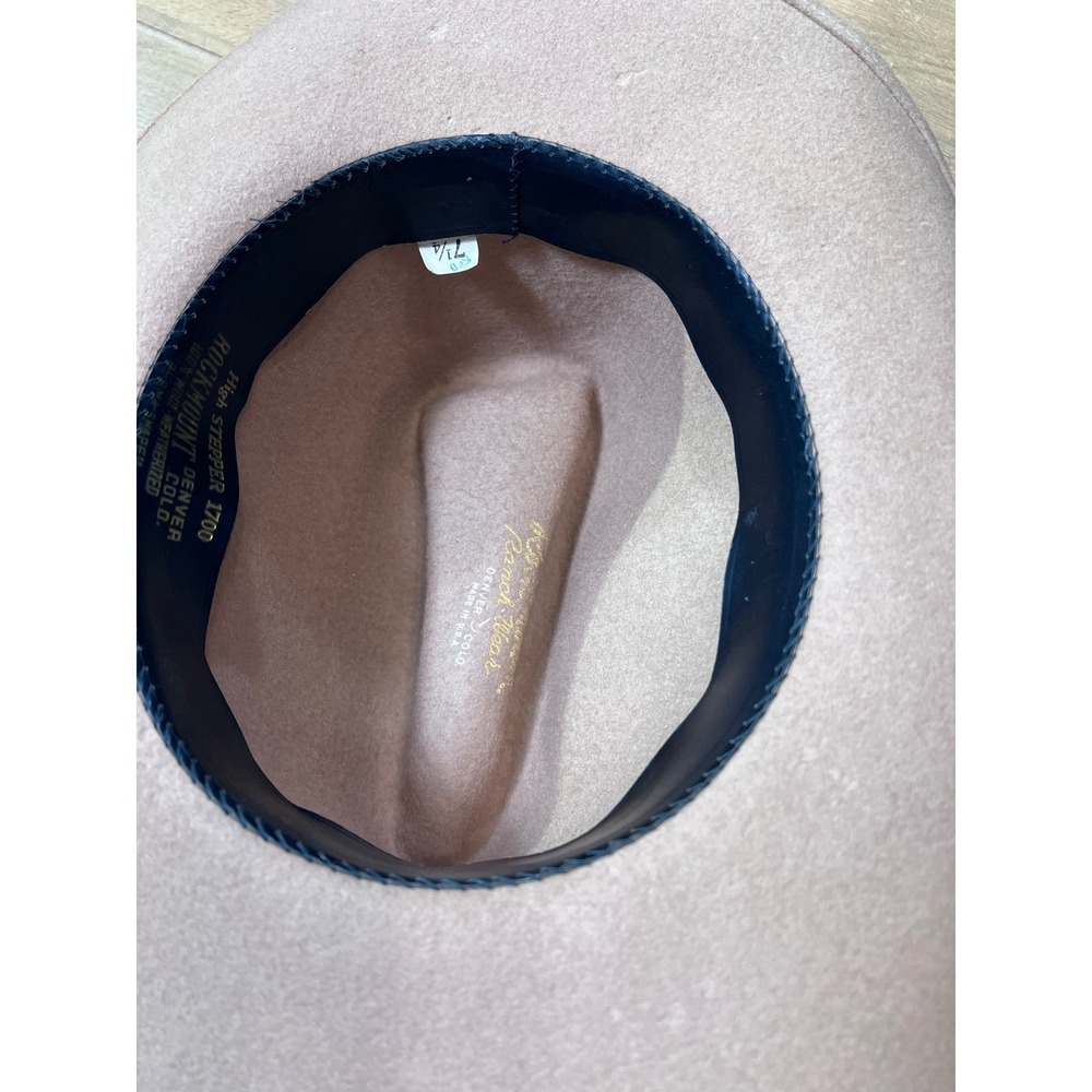Rockmount Ranch Wear High Stepper 1700 Tan Wool Cowboy Hat Made  USA Mens 7 1/4 - Picture 3 of 6